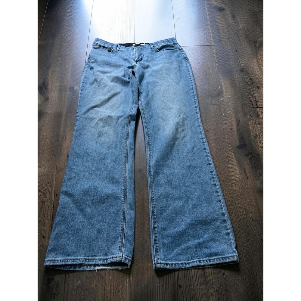 Levis 525 Perfect Waist Jeans Womens 14 Blue Straight Leg Denim Casual Classic